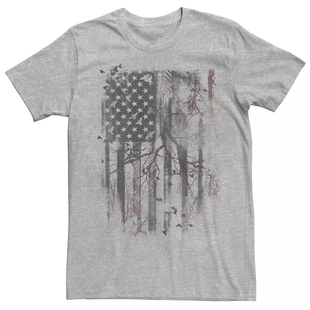 Men's USA Flag Graphic Tee, Size: XXL, Athletic Grey Product Image