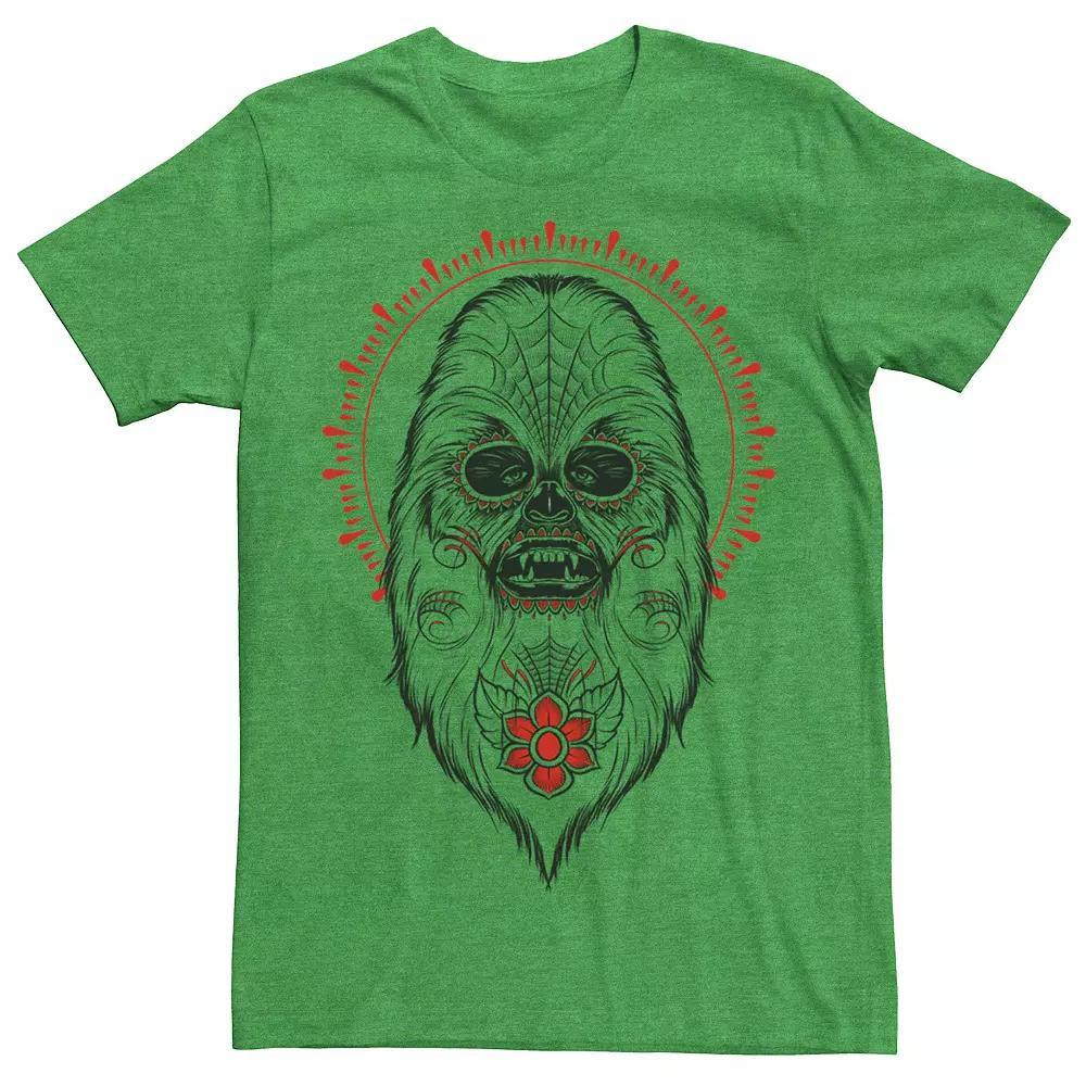 Men's Star Wars Day Of The Dead Chewbacca Portrait Tee, Size: XXL, Royal Grey Product Image