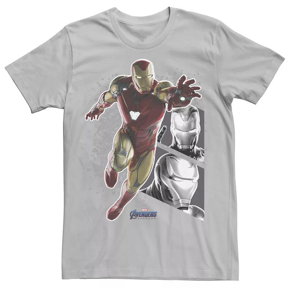 Men's Marvel Avengers Endgame Iron Man Panel Pose Graphic Tee, Size: Large, Silver Product Image