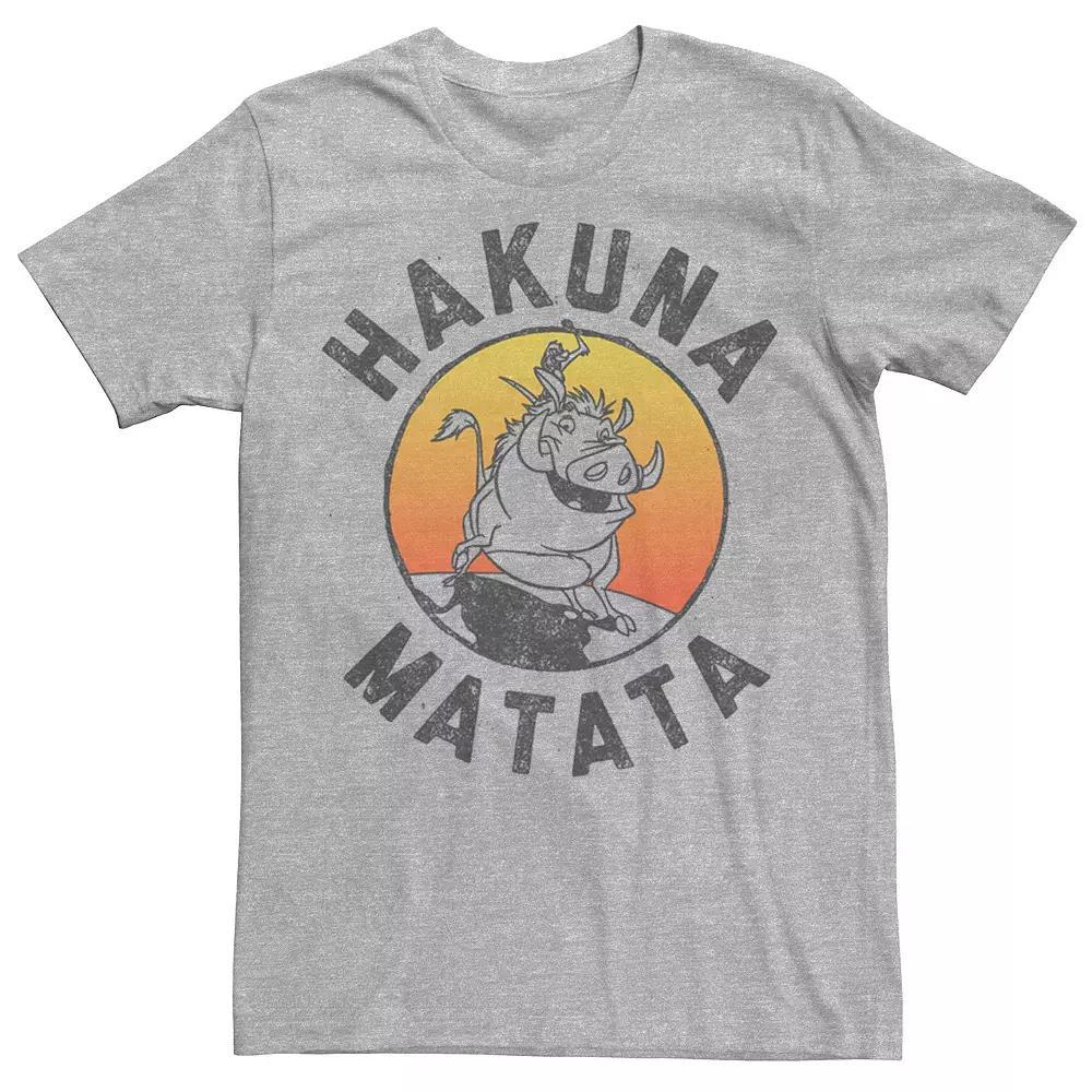 Disneys The Lion King Timon & Pumba Mens Hakuna Matata Lifestyle Tee Athletic Grey Product Image