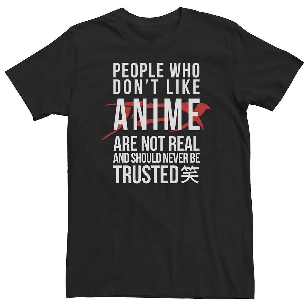 Big & Tall People Who Don't Like Anime Are Not Real Tee, Men's, Size: XL Tall, Black Product Image