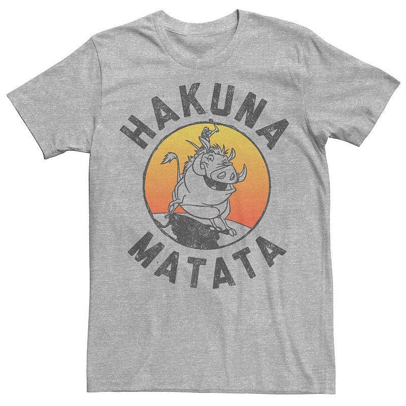 Disneys The Lion King Timon & Pumba Mens Hakuna Matata Lifestyle Tee Athletic Grey Product Image
