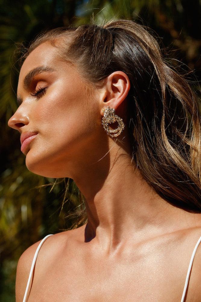 Braided Together Earrings Gold Product Image