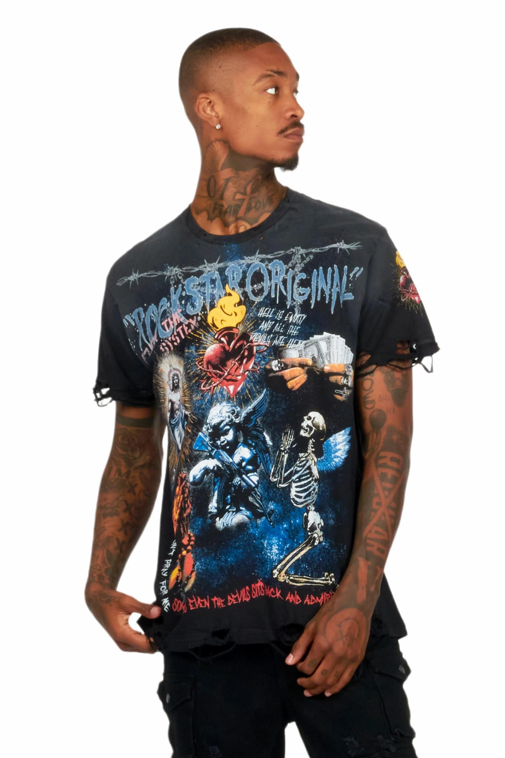 Innis Black Graphic T-Shirt Male Product Image