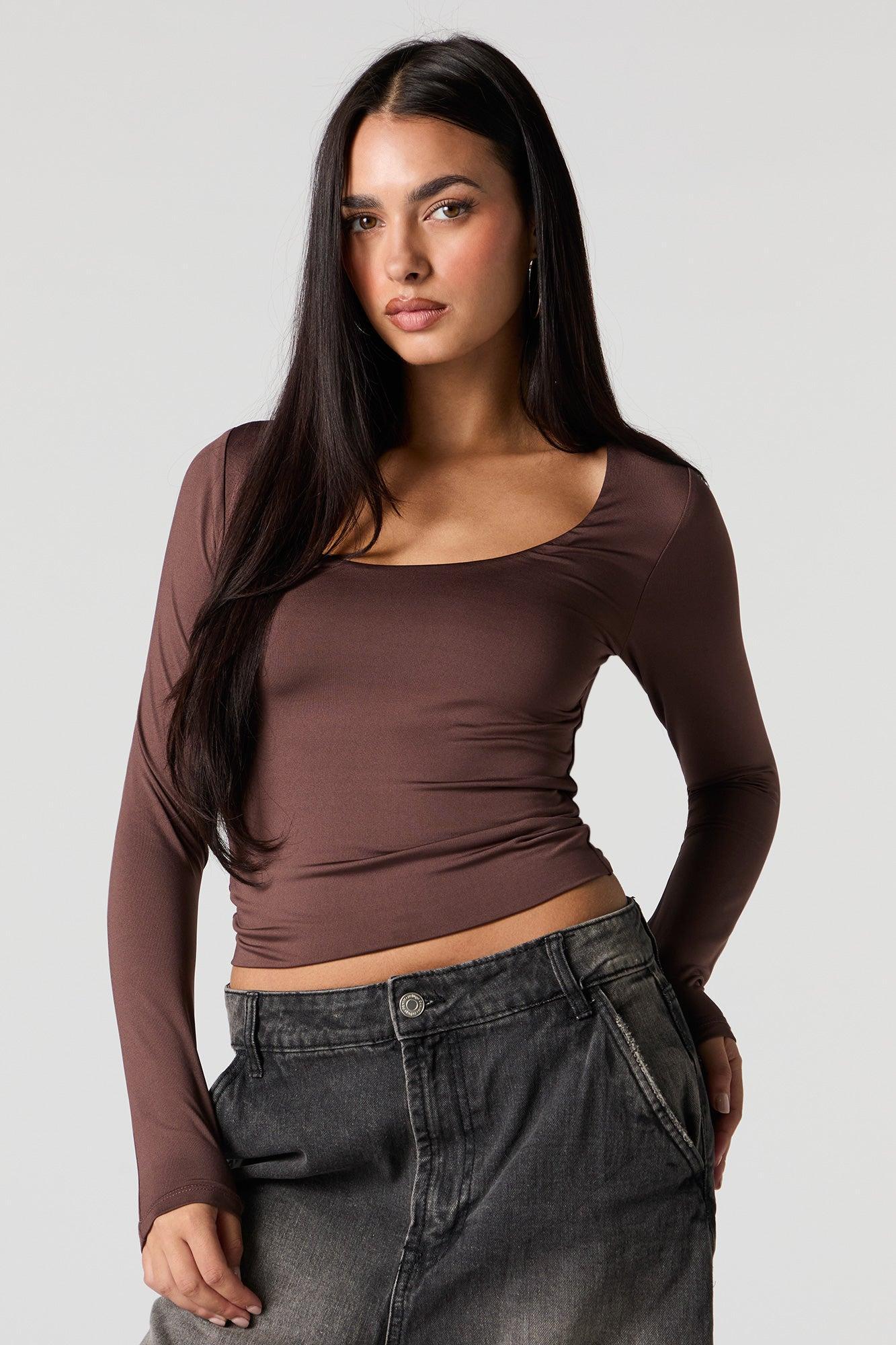 Contour Scoop Neck Long Sleeve Top Female Product Image