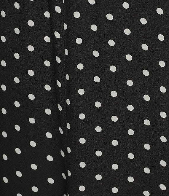 I.N. Studio Woven Dot Print Pull-On Godet Midi Skirt Product Image
