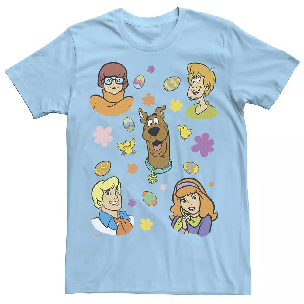 Men's Scooby Doo Happy Easter Gang Floral Eggs Tee, Size: Small, Light Blue Product Image