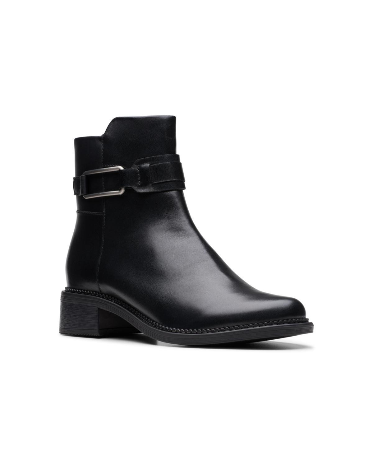 Clarks® Maye Bella Women's Leather Ankle Boots, Size: 7, Black Product Image