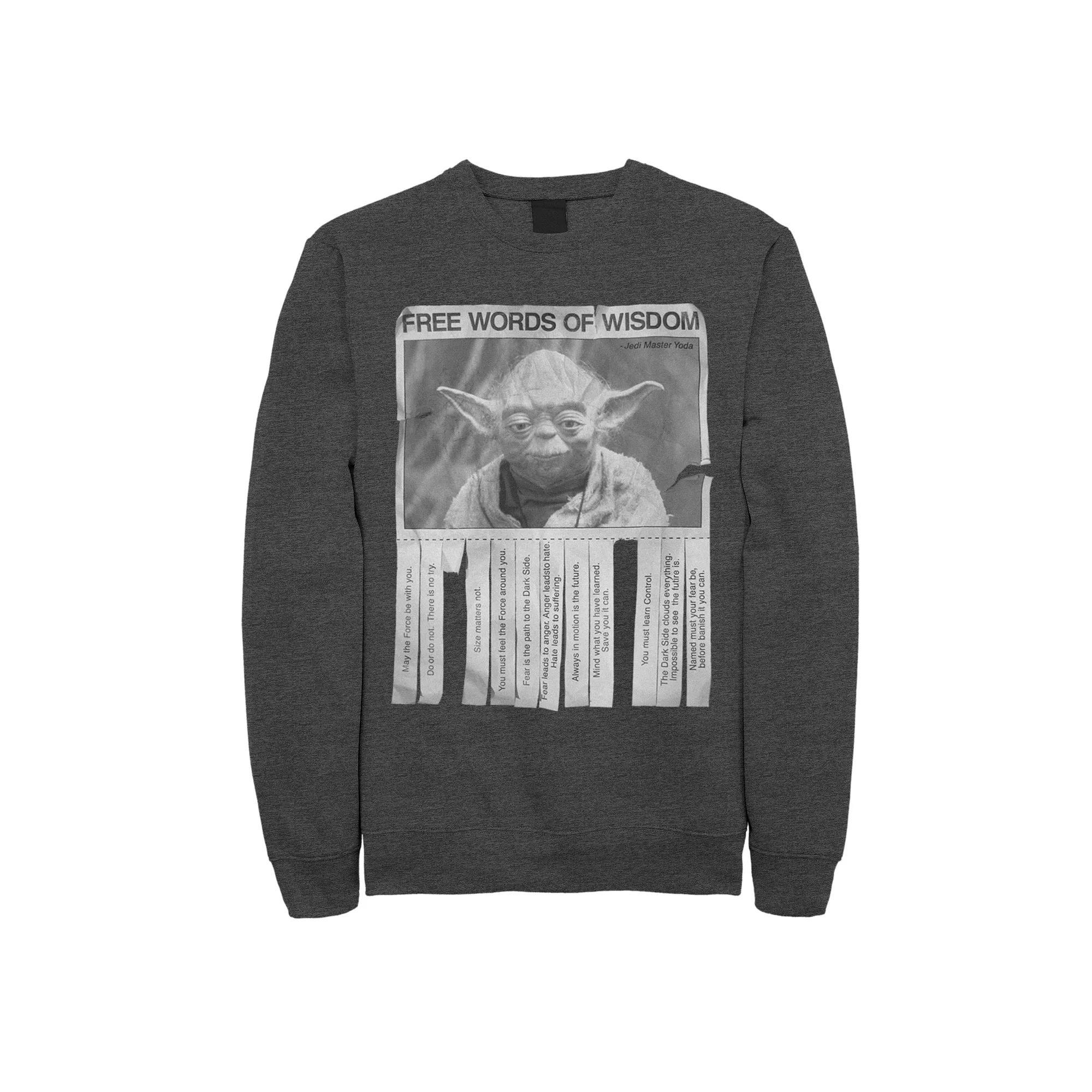 Mens Star Wars Words Of Wisdom Sweatshirt Grey Heather Product Image