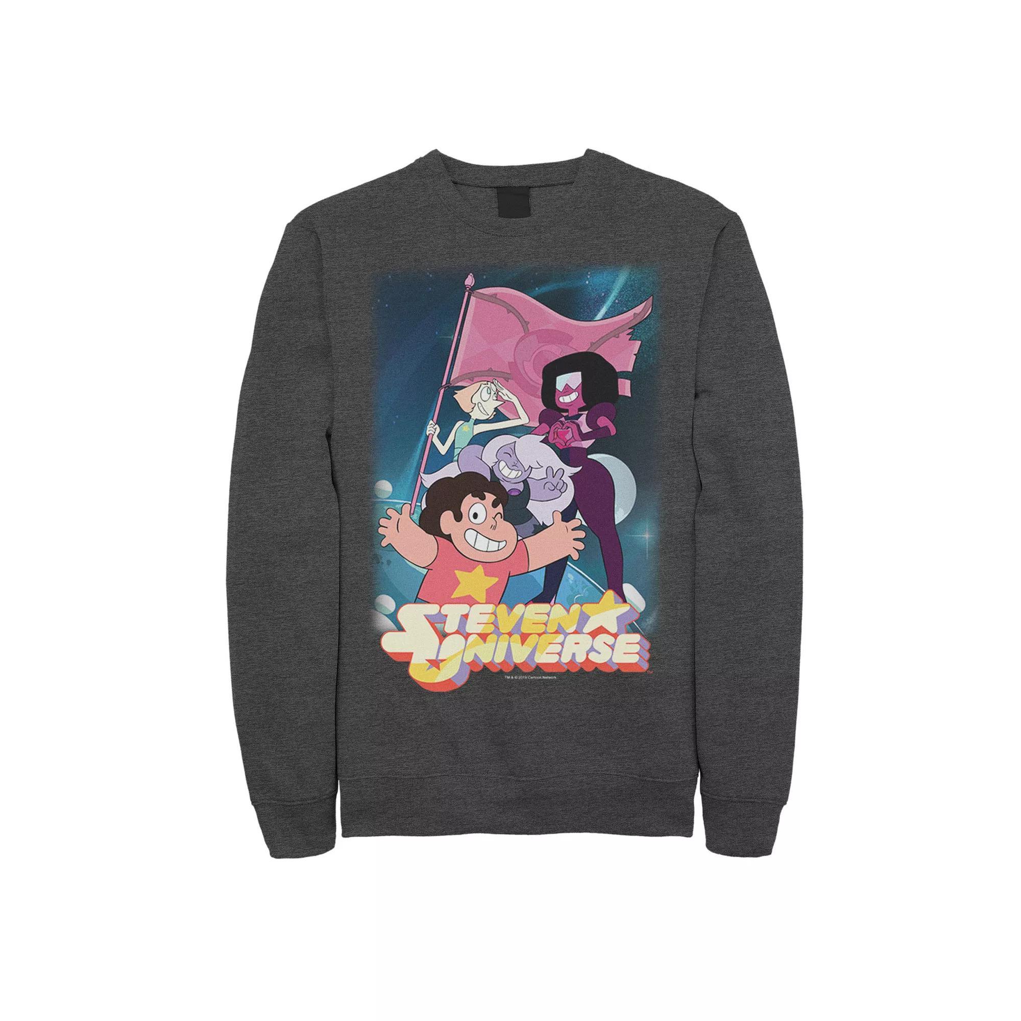 Men's Cartoon Network Steven Universe Team Flag Poster Sweatshirt, Size: Small, Grey Heather Product Image