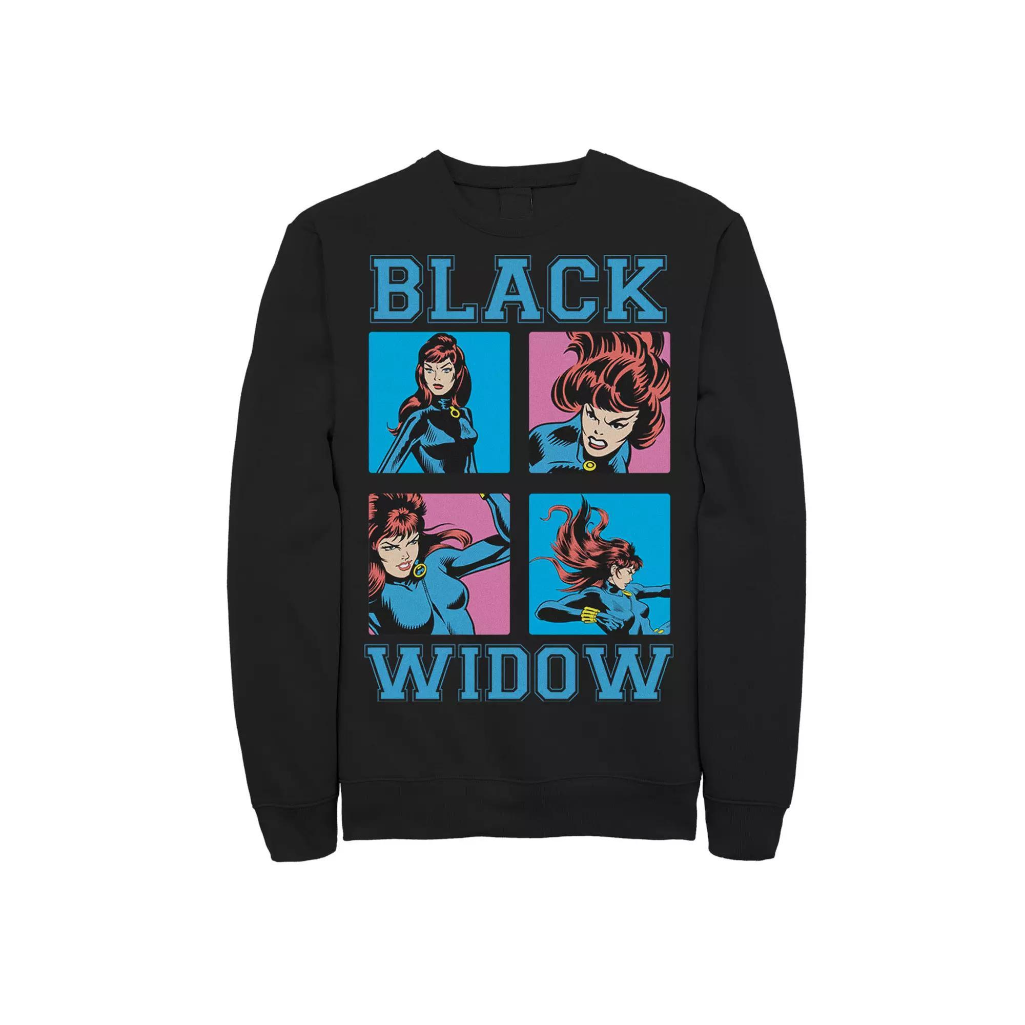 Men's Marvel Black Widow Classic Retro Comic Boxed Up Action Shot Sweatshirt, Size: XL Product Image