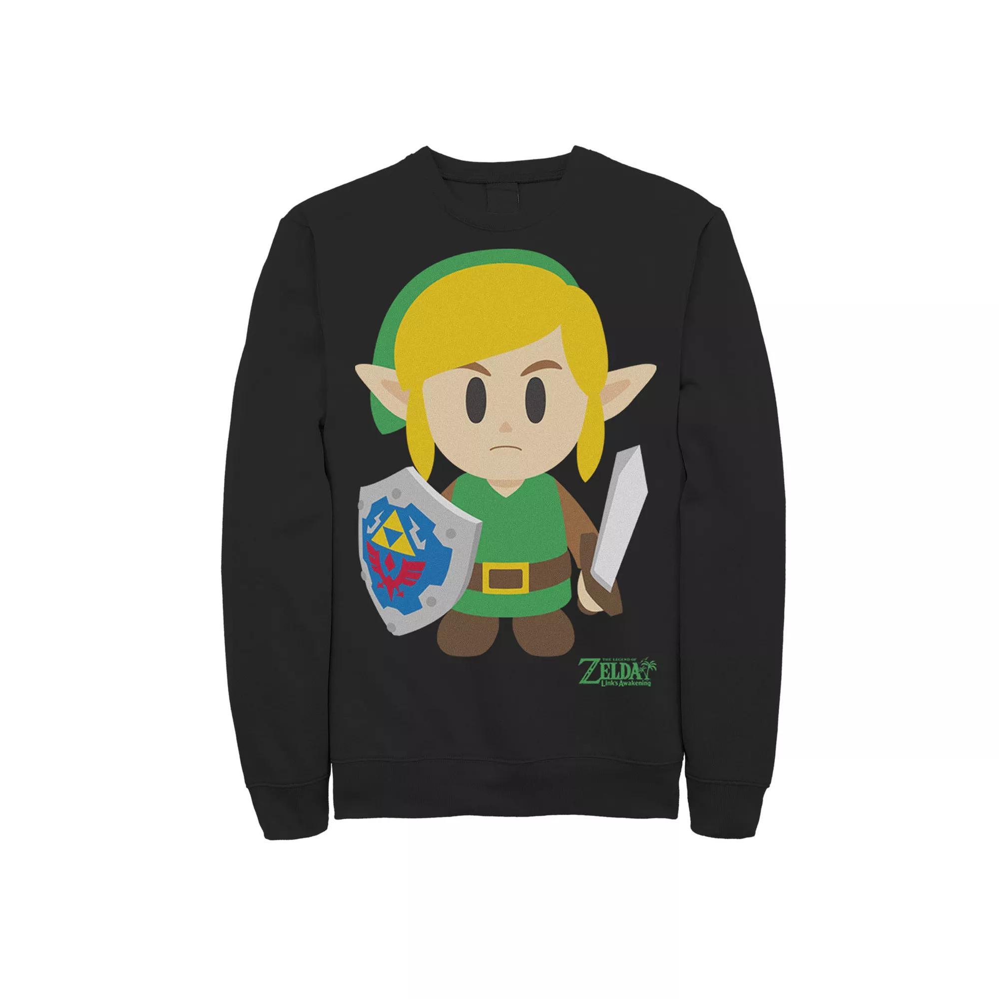 Men's Nintendo Legend Of Zelda Links Awakening Link Avatar Fleece, Size: Large, Black Product Image