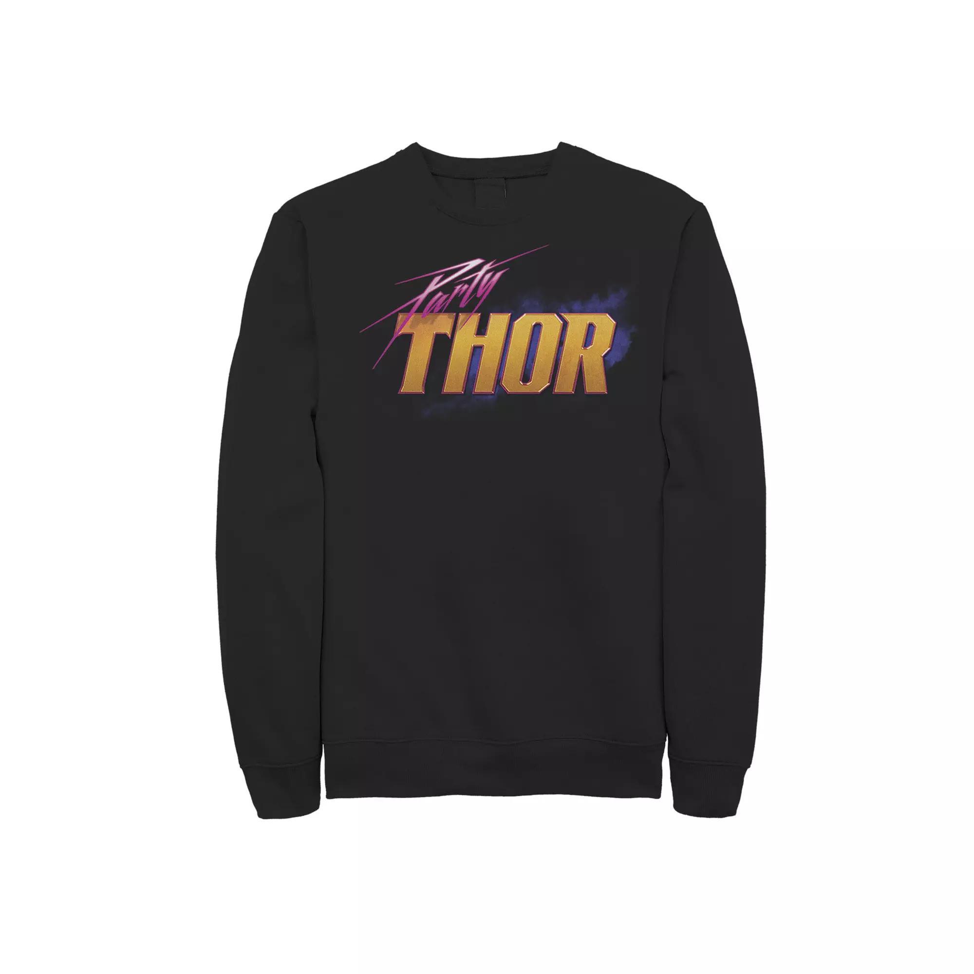 Men's Marvel What If Party Thor Retro Sweatshirt, Size: XL, Black Product Image