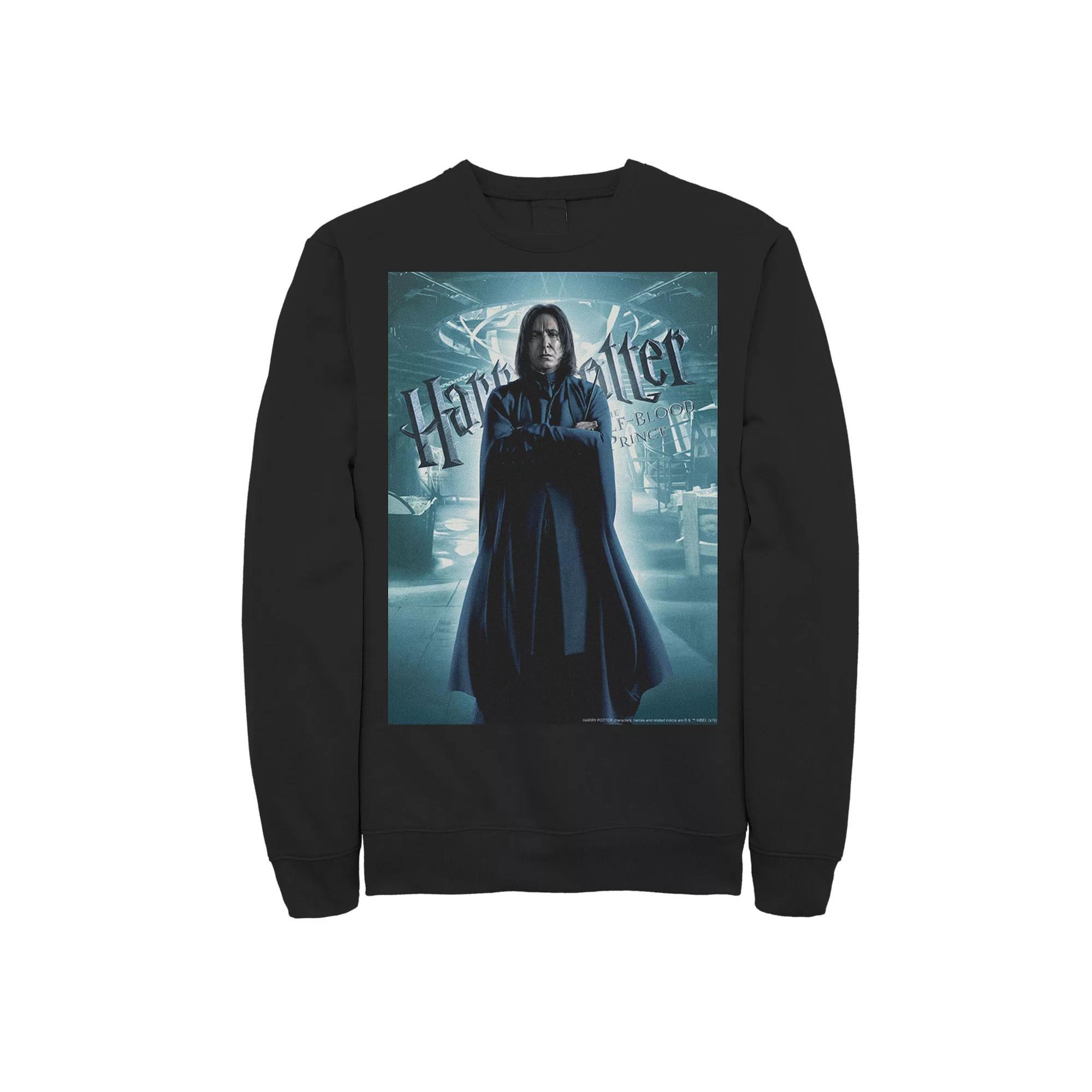Men's Harry Potter Half-Blood Prince Snape Character Poster Fleece Graphic Pullover, Size: XL, Blue Product Image