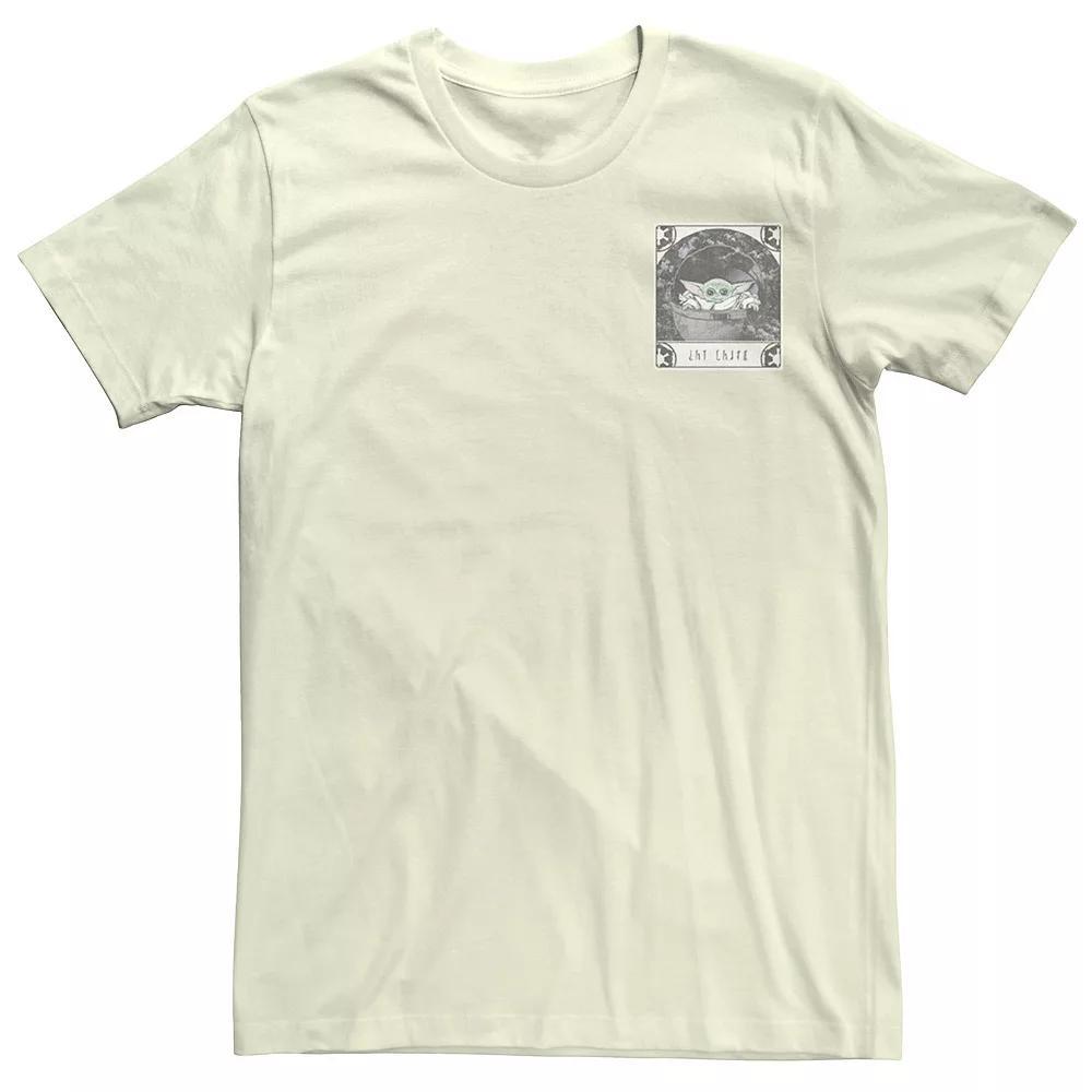 Men's Star Wars The Mandalorian The Child Card Left Chest Tee, Size: Large, Natural Product Image