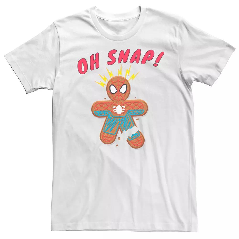 Men's Marvel Spider-Man Oh Snap Gingerbread Cookie Graphic Tee, Size: XL, White Product Image