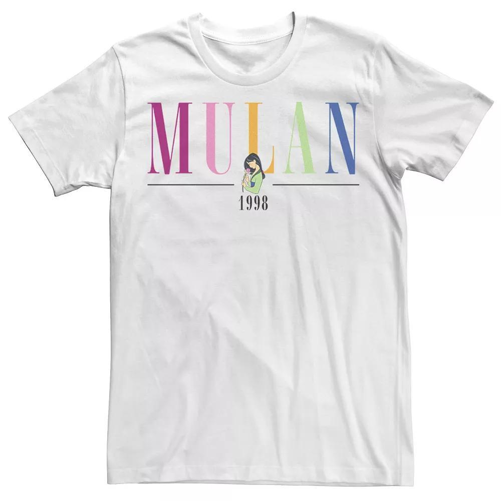 Disney's Mulan & Mushu Men's 1998 Pop Text Tee, Size: Medium, White Product Image