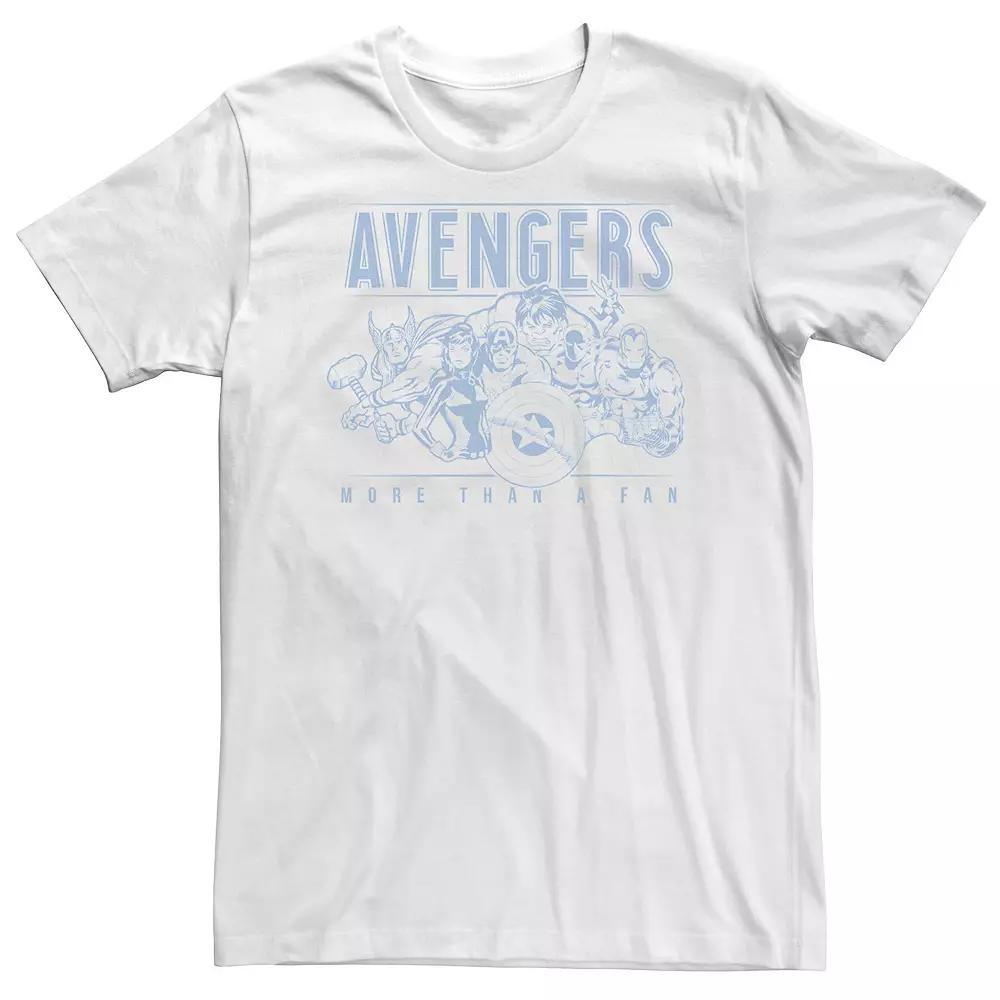 Big & Tall Marvel Avengers More Than A Fan Vintage Outline Tee, Men's, Size: XL Tall, White Product Image