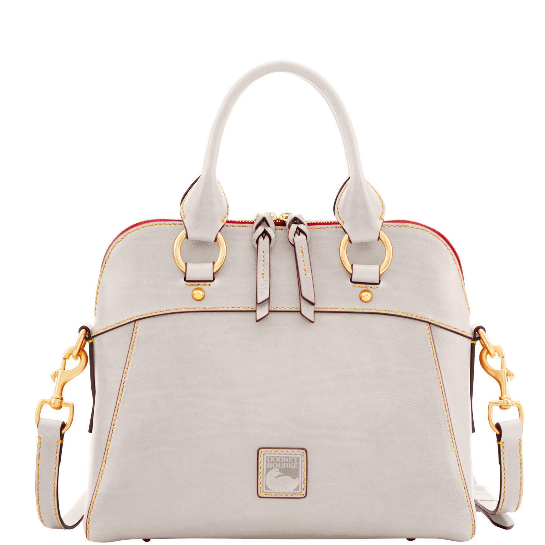 Dooney & Bourke Womens Florentine Cameron Leather Satchel Bag in Pale Blue Product Image
