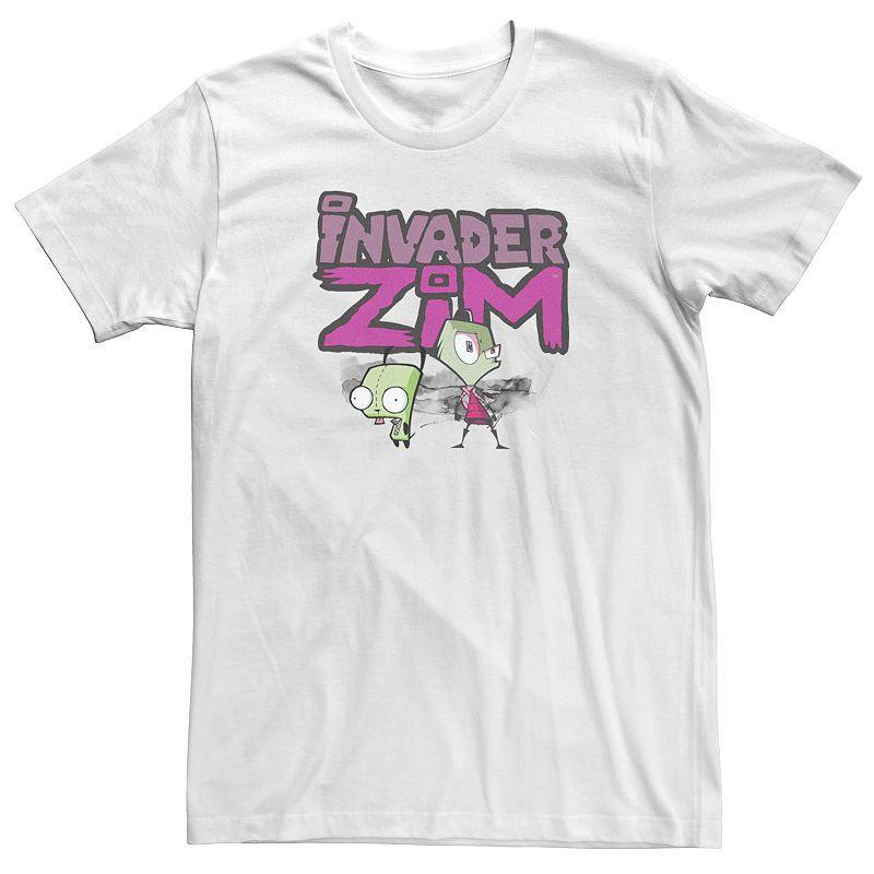 Men's Invader Zim and Gir Painted Logo Tee, Size: Small, White Product Image