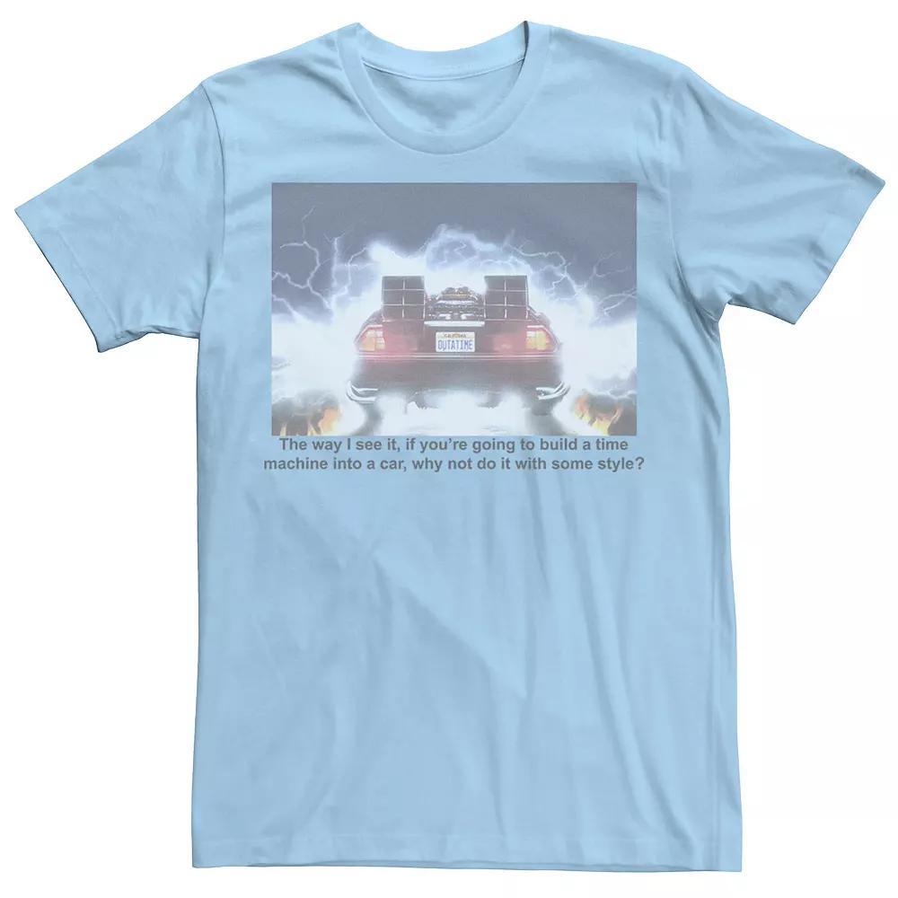 Men's Back To The Future Time Machine With Style Tee, Size: Medium, Light Blue Product Image