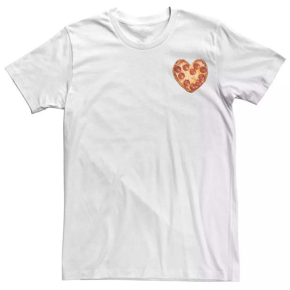 Men's Pizza Heart Funny Left Chest Graphic Tee, Size: Medium, White Product Image