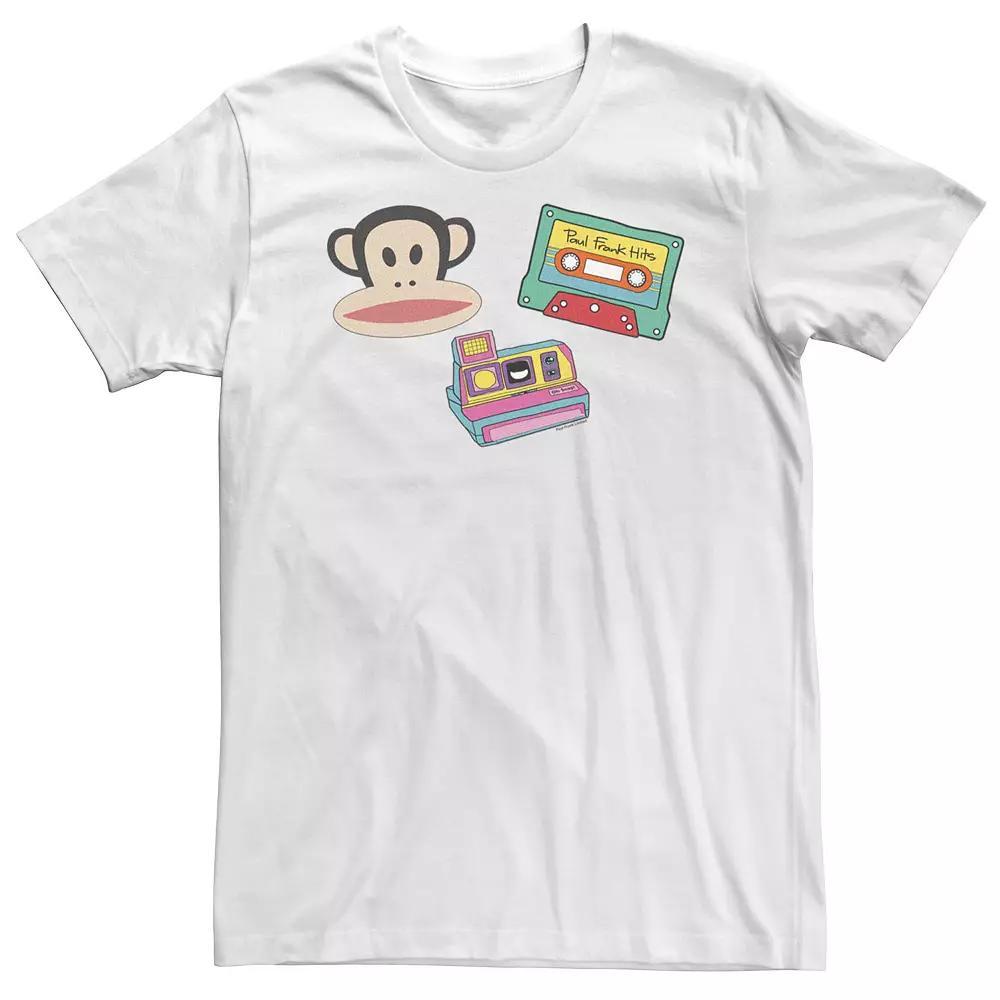 Big & Tall Paul Frank Patch Collage Tee, Men's, Size: 3XL Tall, White Product Image