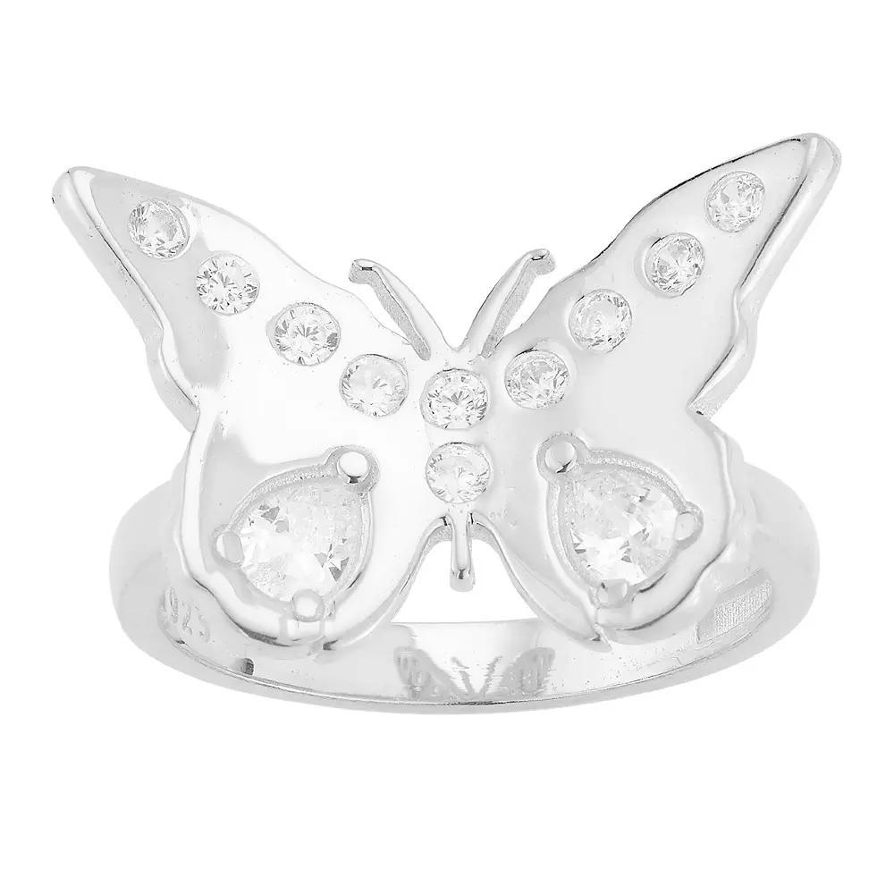 Sunkissed Sterling Cubic Zirconia Butterfly Statement Ring, Women's, Size: 7, Gold Tone Product Image
