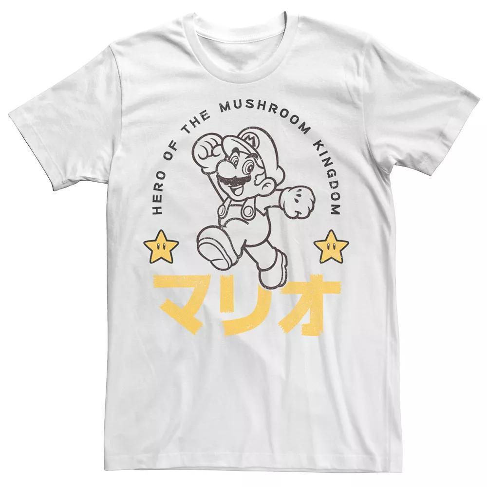 Men's Nintendo Super Mario Hero Stars Kanji Portrait Tee, Size: Medium, Natural Product Image