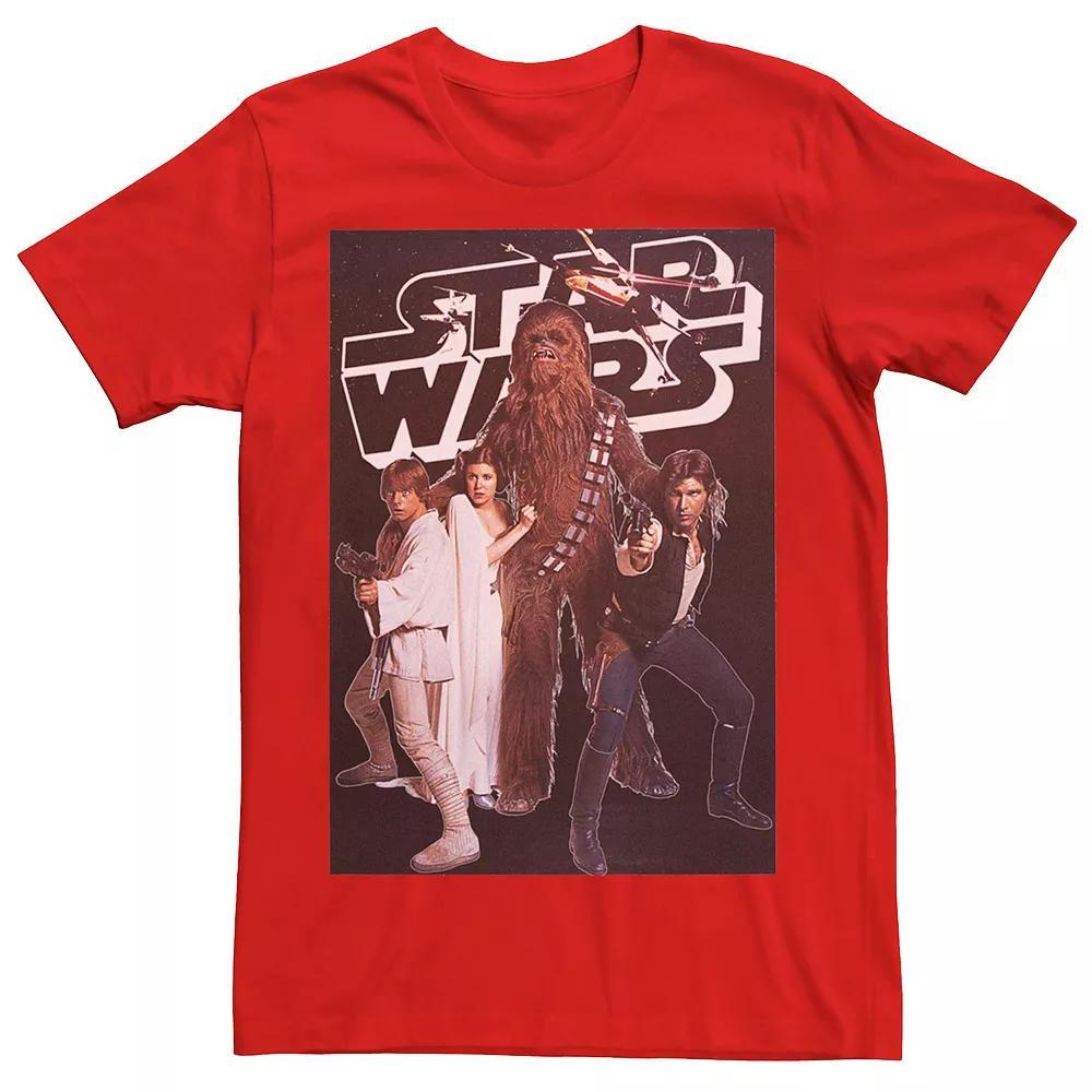 Men's Star Wars Vintage Group Poster Tee, Size: Small, Red Product Image