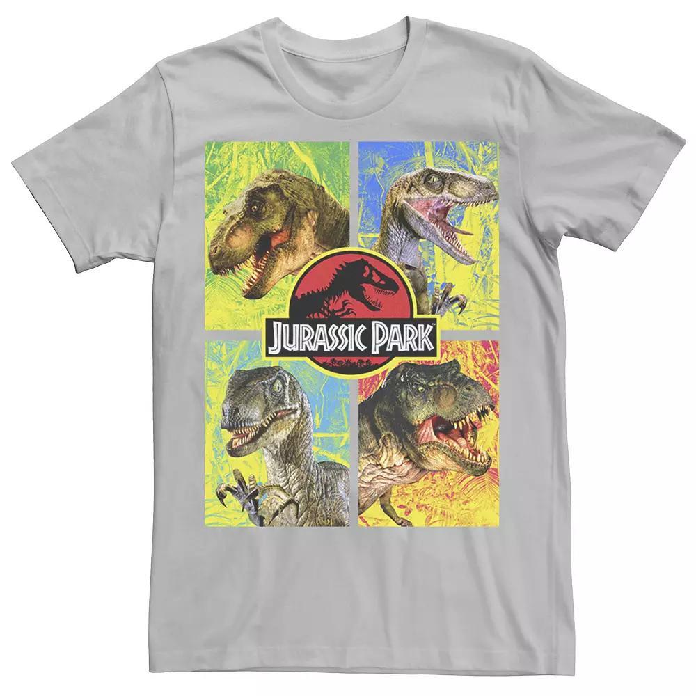 Men's Jurassic Park Four Dinosaur Faces Tee, Size: 3XL, Black Product Image