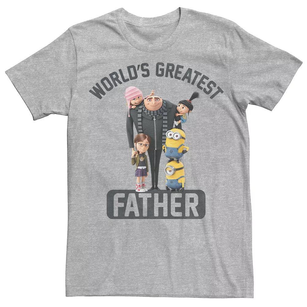 Men's Minions Gru "World's Greatest Father" Tee, Size: Small, Athletic Grey Product Image