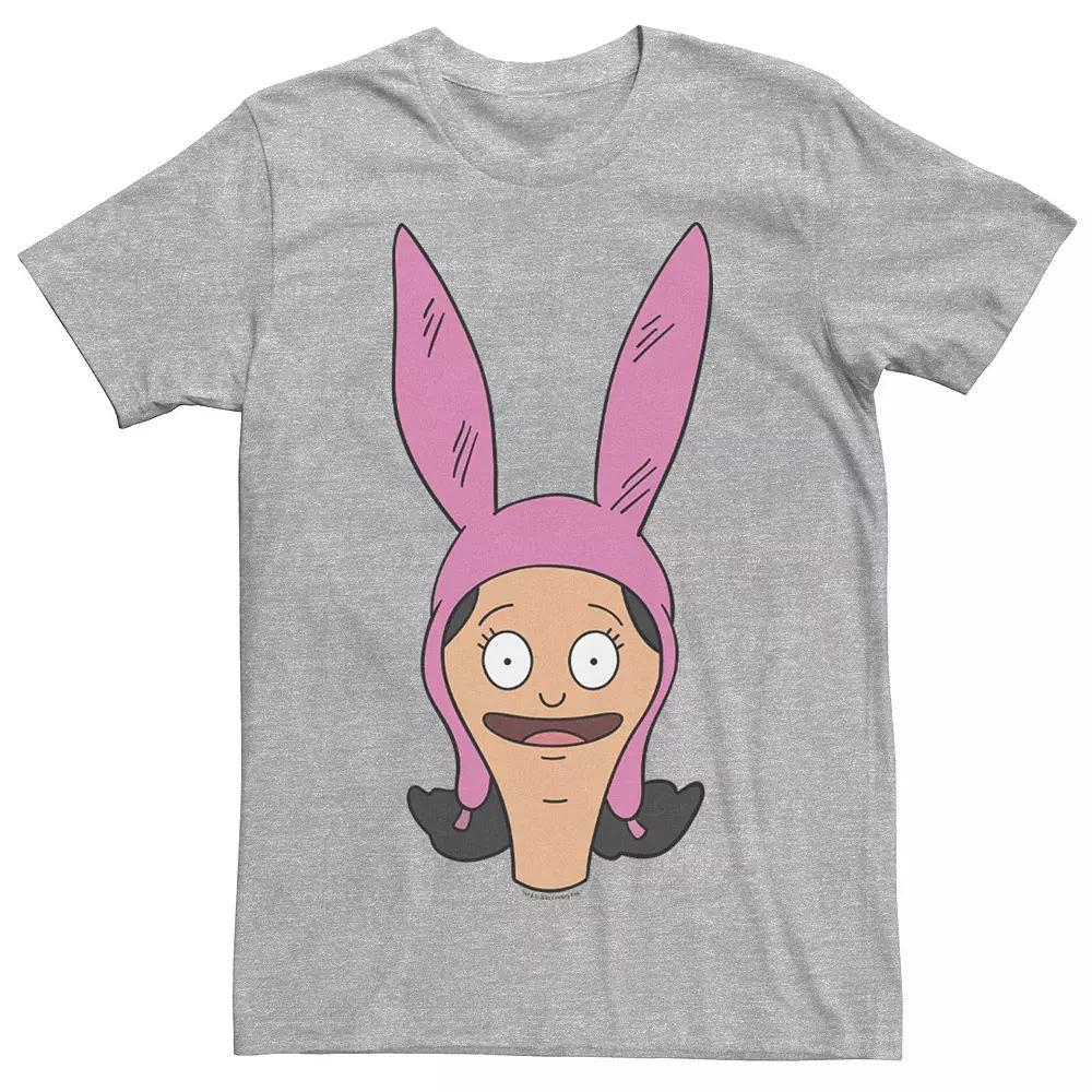 Men's Bob's Burgers Louise Big Face Portrait Tee, Size: XS, Athletic Grey Product Image