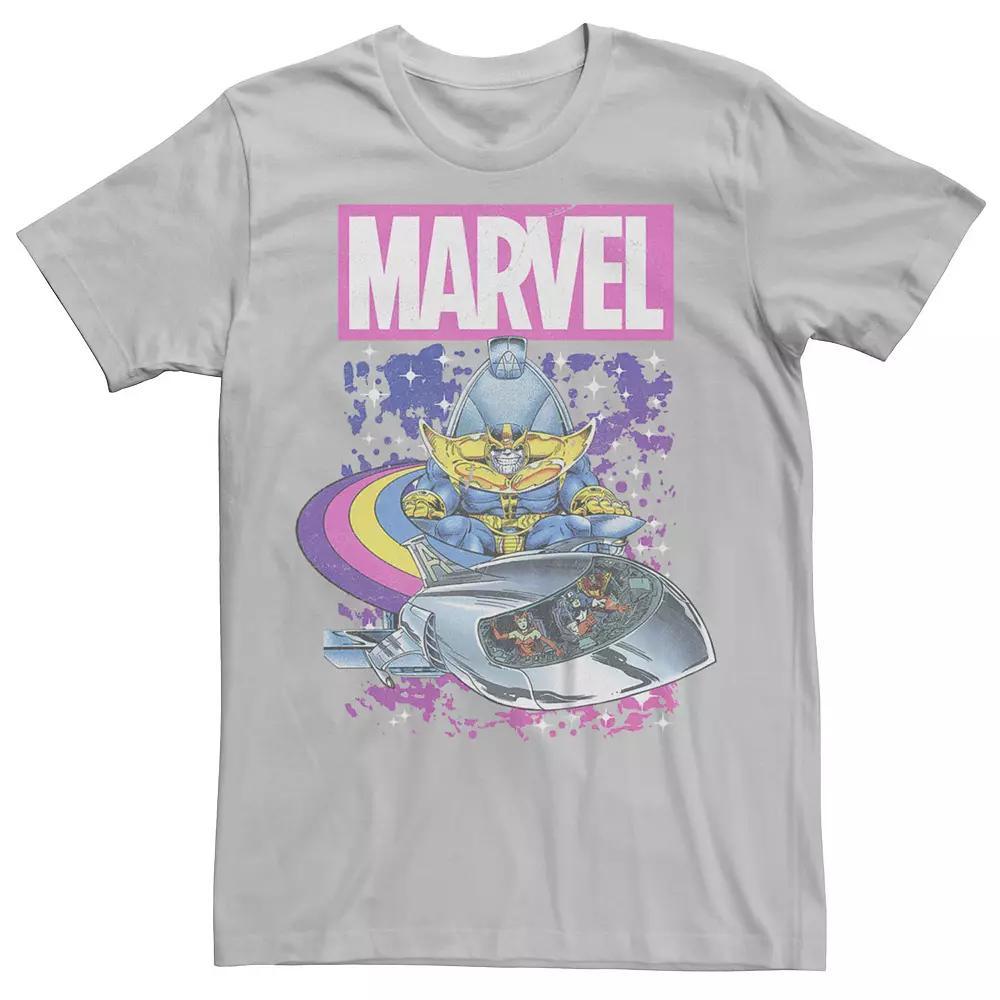 Men's Avengers Thanos Throne Graphic Tee, Size: Large, Silver Product Image