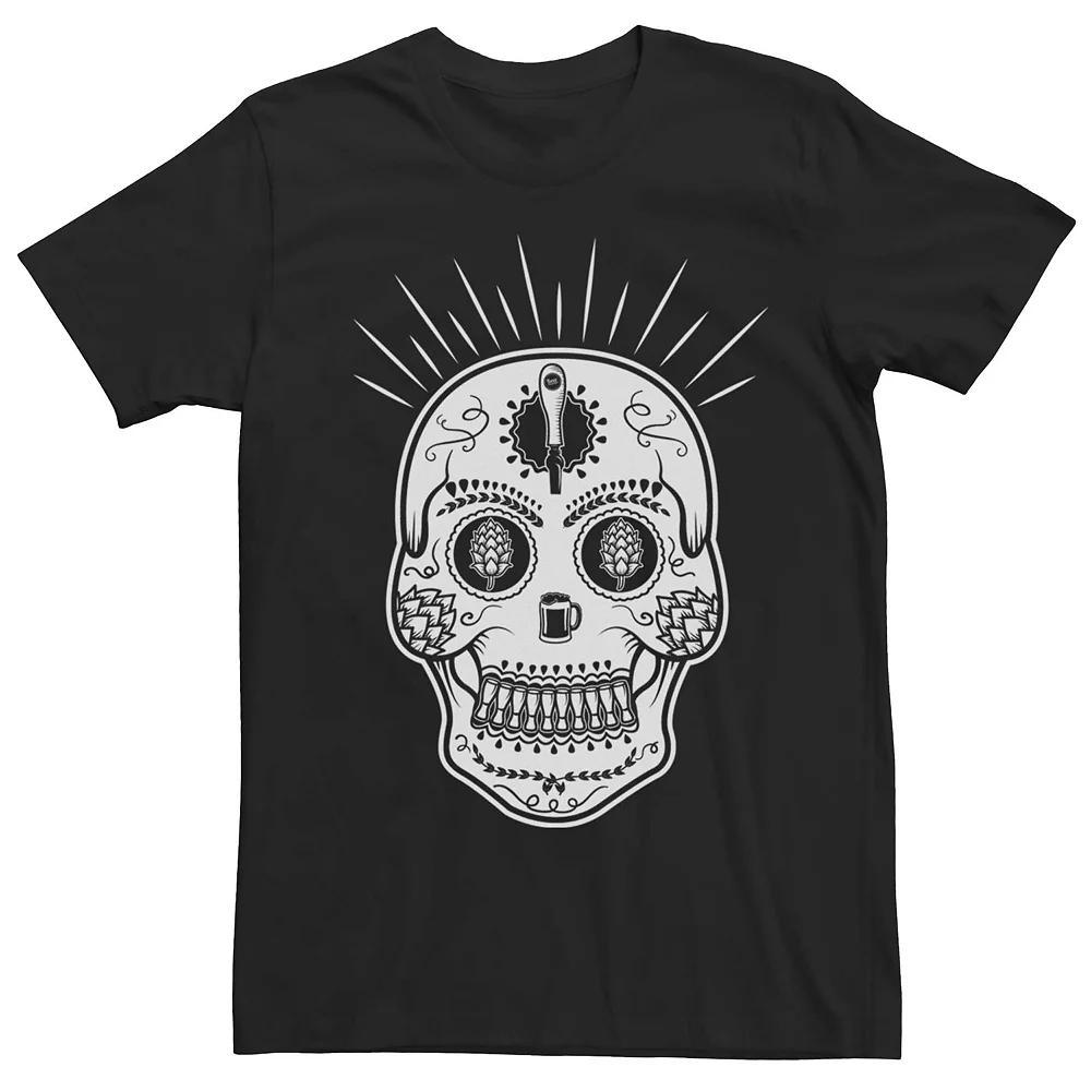 Mens Sugar Skull Beer Fill Graphic Tee Product Image
