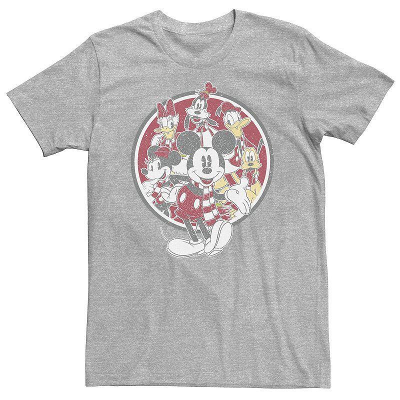 Big & Tall Disney Mickey Mouse & Friends Cast Logo Tee, Men's, Size: XXL Tall, Athletic Grey Product Image