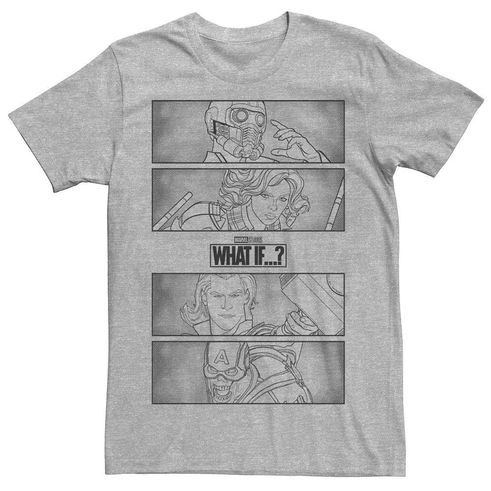 Men's Marvel What If Line Group Panels Tee, Size: Medium, Athletic Grey Product Image