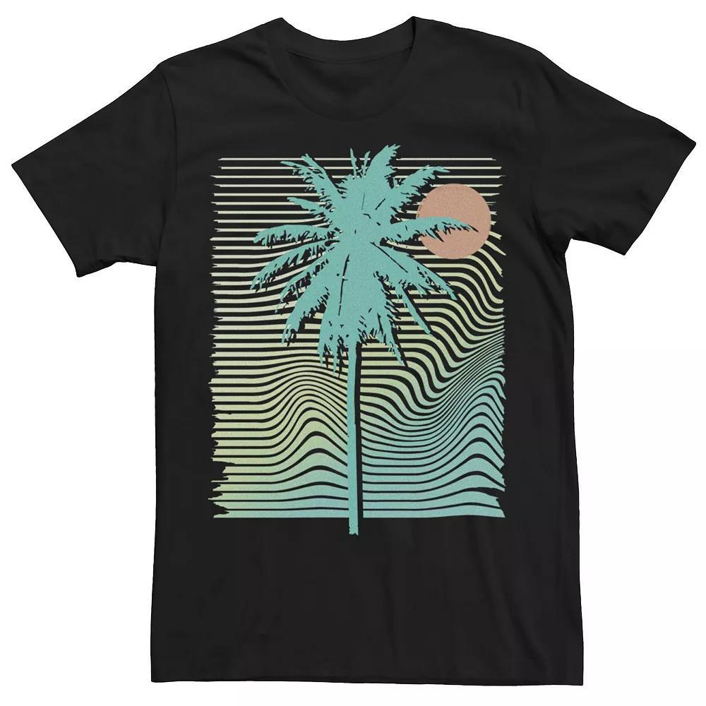 Men's Wicked Palm Line Waves Tee, Size: XL, Black Product Image