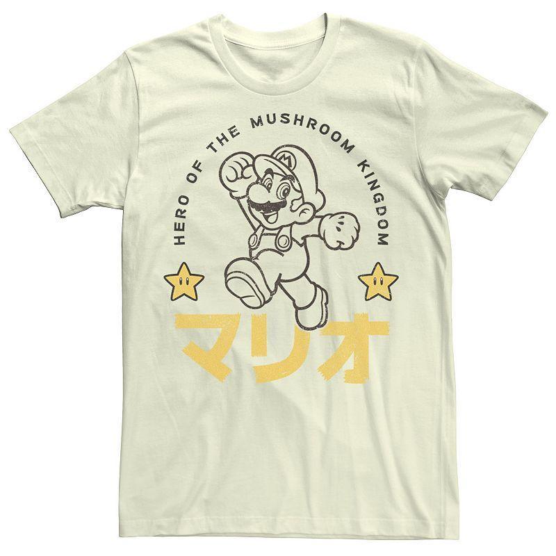 Men's Nintendo Super Mario Hero Stars Kanji Portrait Tee, Size: Medium, Natural Product Image