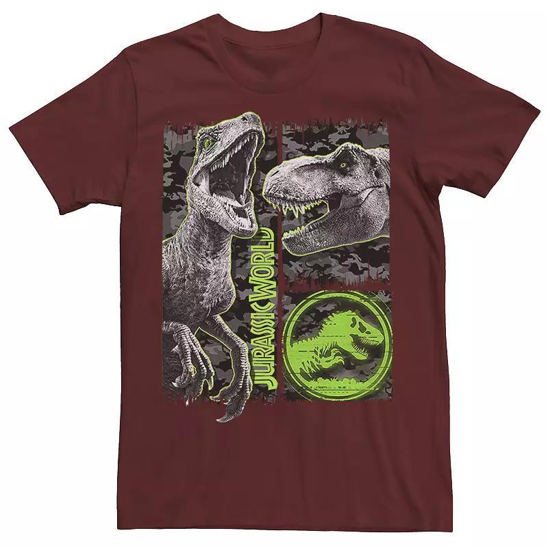 Men's Jurassic World Two Raptor T-Rex Camo Scratch Tee, Size: Small, Athletic Grey Product Image