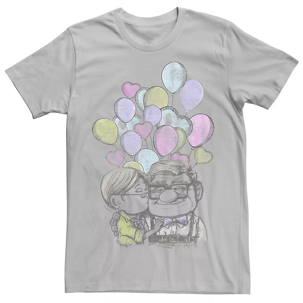 Disney / Pixar's Up Carl And Ellie Men's Valentine's Day Tee, Size: 3XL, Silver Product Image