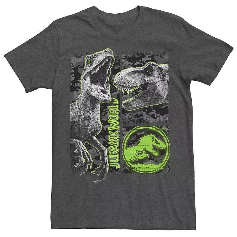 Men's Jurassic World Two Raptor T-Rex Camo Scratch Tee, Size: Small, Athletic Grey Product Image