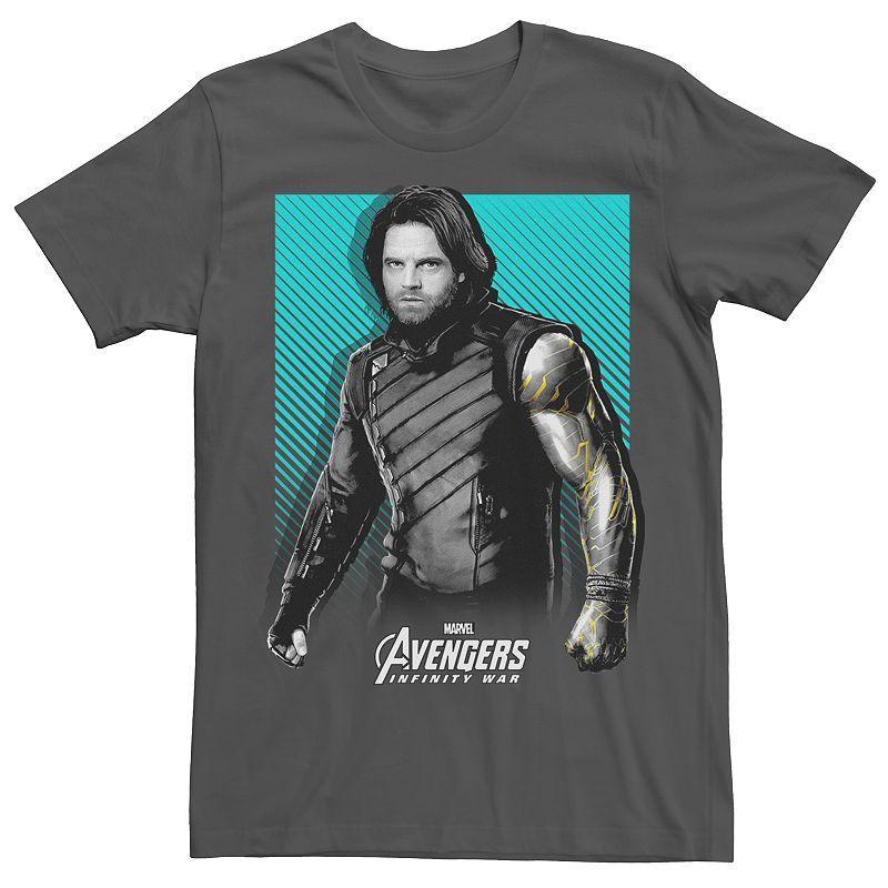 Men's Avengers Infinity War Winter Bucky Barnes Tee, Size: Small, Grey Product Image