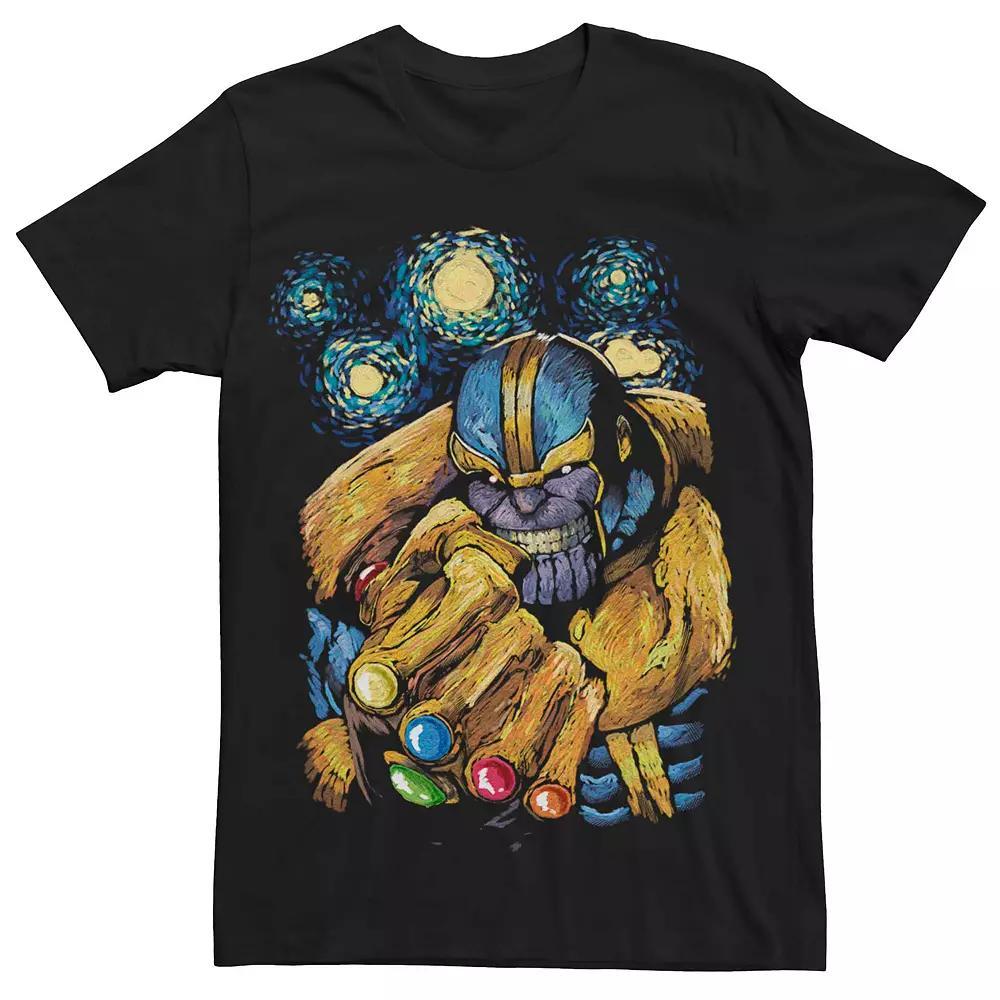 Men's Marvel's Thanos Gauntlet Starry Night Portrait Tee, Size: Medium, Black Product Image