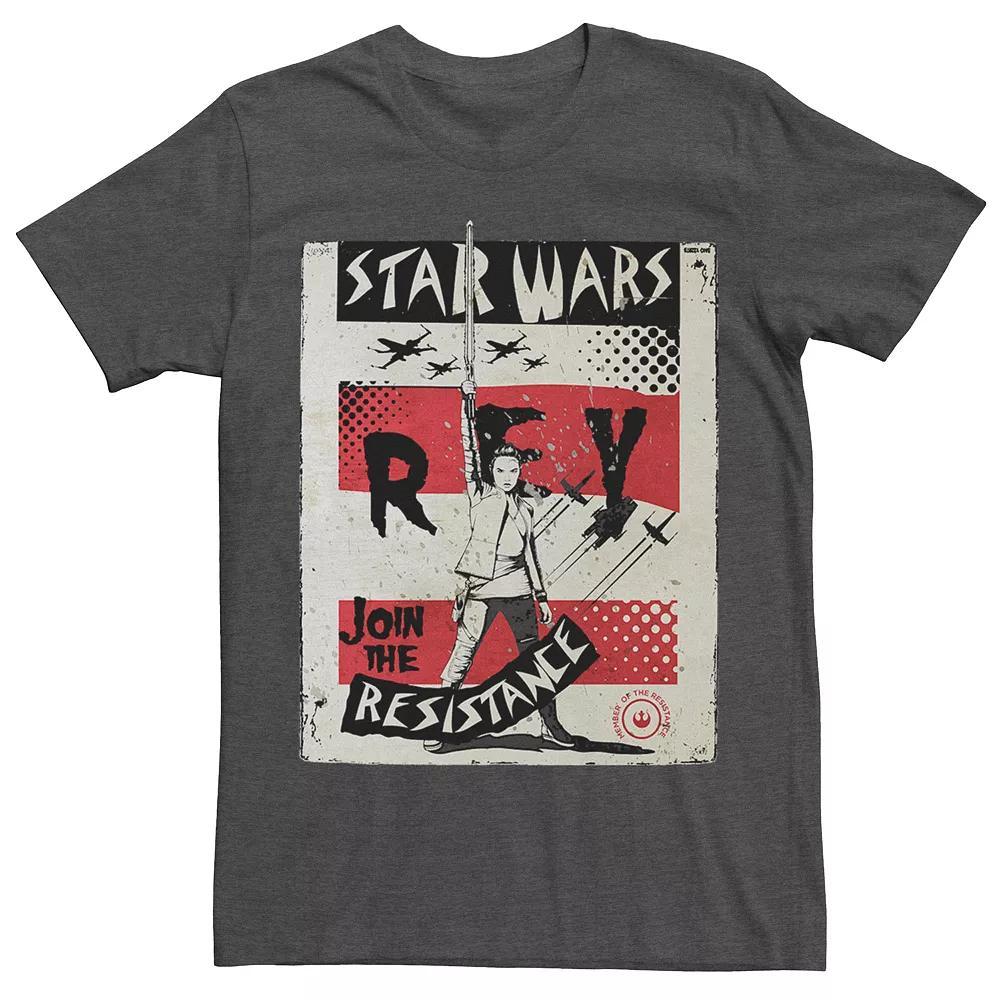Men's Star Wars Rey Resistance Vintage Poster Tee, Size: 3XL, Grey Heather Product Image