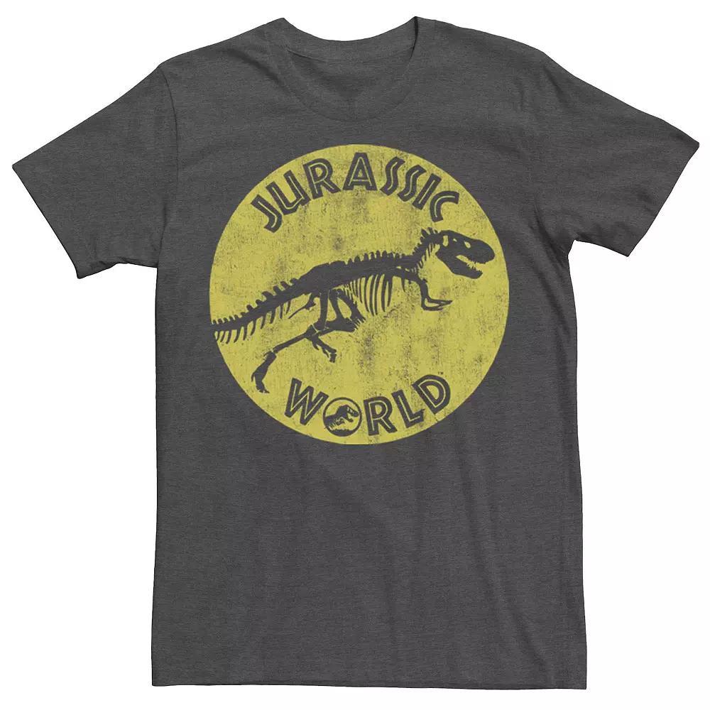 Men's Jurassic World Distressed Fossil Logo Tee, Size: XL, Grey Product Image