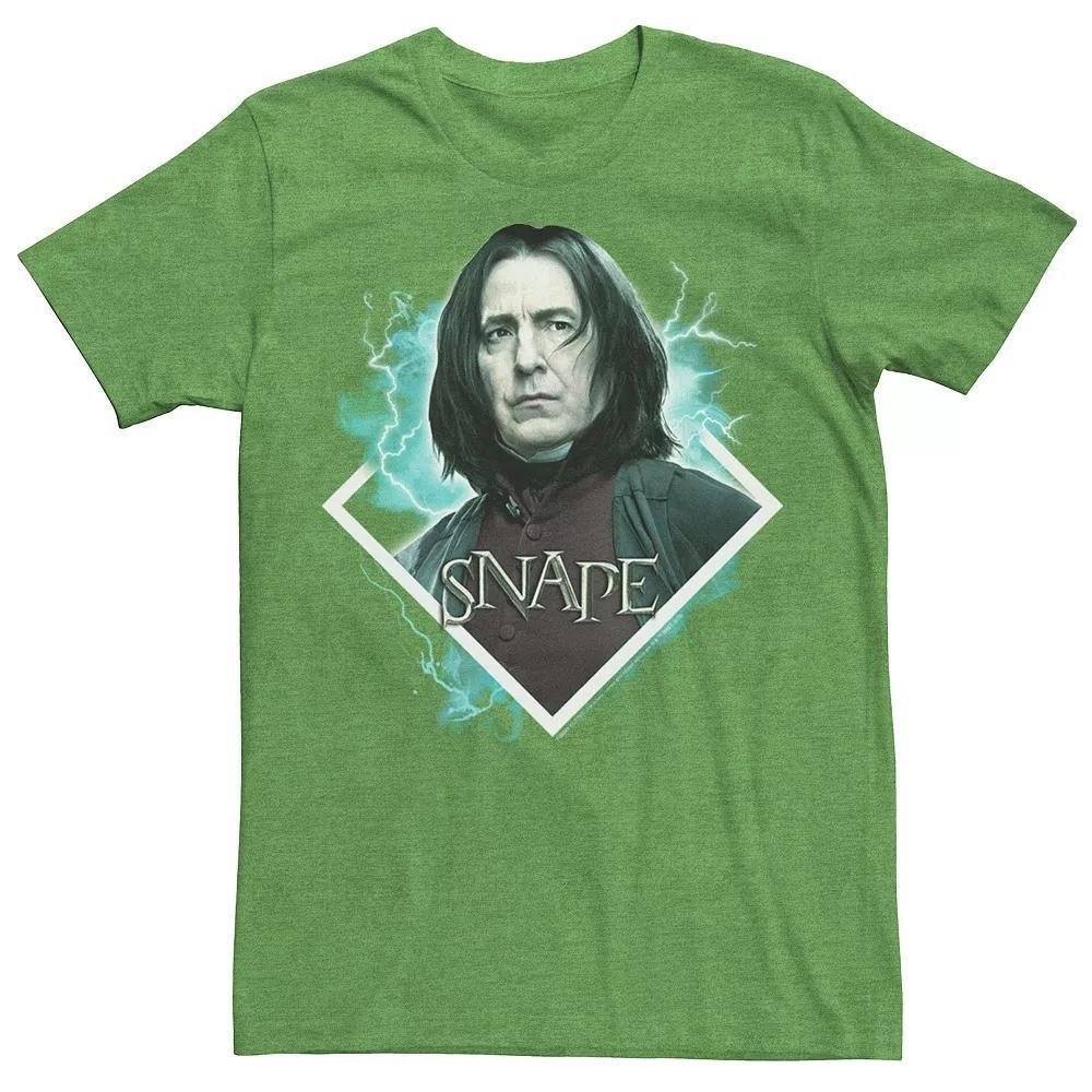 Men's Harry Potter Snape Blue Lightning Character Portrait Graphic Tee, Size: Small, Grey Product Image