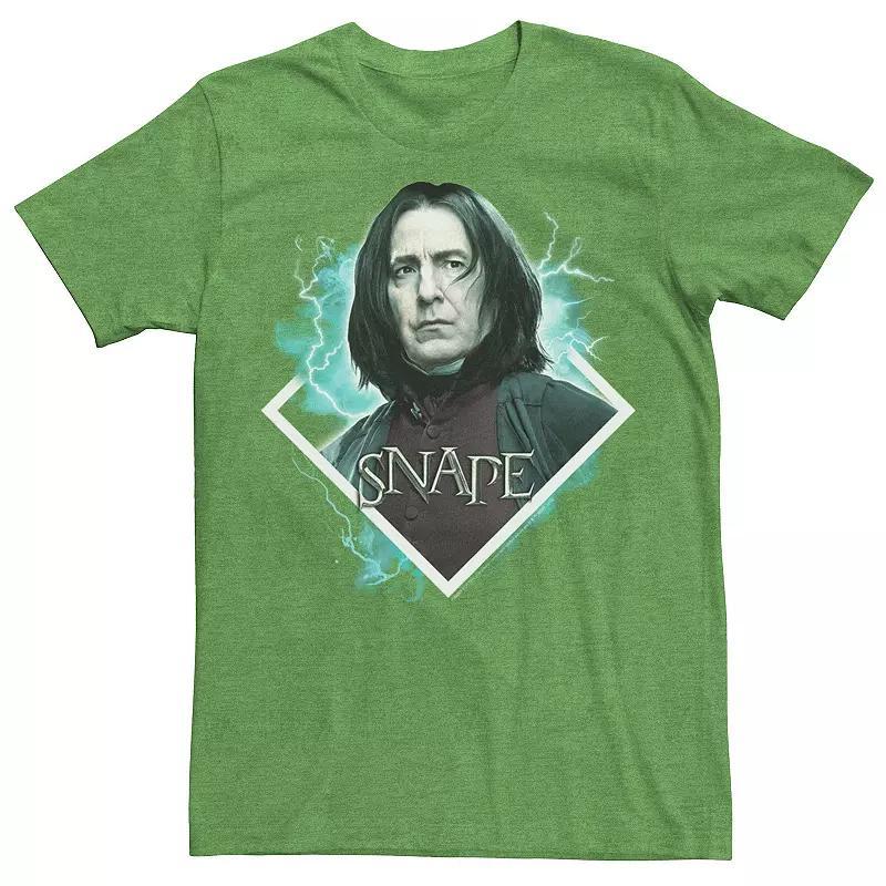 Men's Harry Potter Snape Blue Lightning Character Portrait Graphic Tee, Size: Small, Grey Product Image