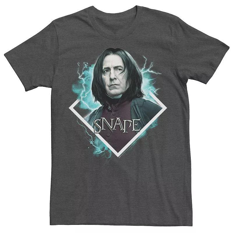 Men's Harry Potter Snape Blue Lightning Character Portrait Graphic Tee, Size: Small, Grey Product Image