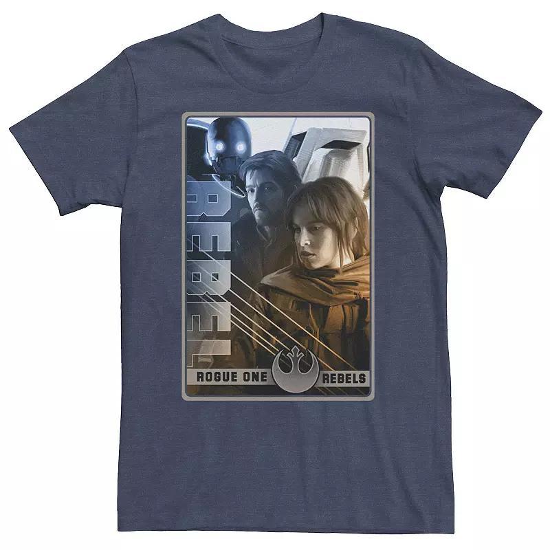 Big & Tall Star Wars Rogue One Rebellion Hero Poster Tee, Men's, Size: XLT, Navy Grey Product Image